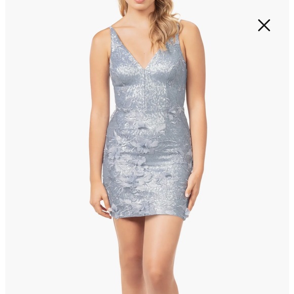 Tatum Embroidered Floral Sequin V-Neck Minidress